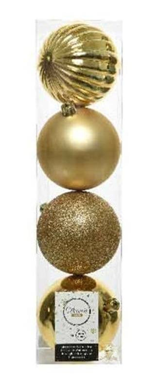 confezione 4 palline colore oro decorazioni assortite