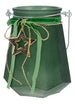 gl hurricane w star w hanger, Colour: pine green, Size: dia11.5x14cm Kaemingk