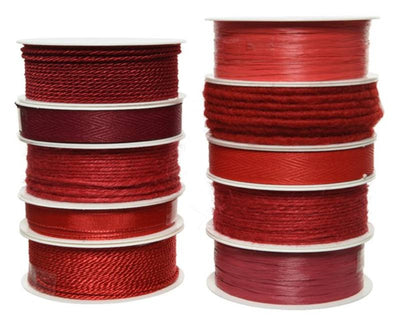 Ribbon polyester sustainable 10ass red/colour(s)