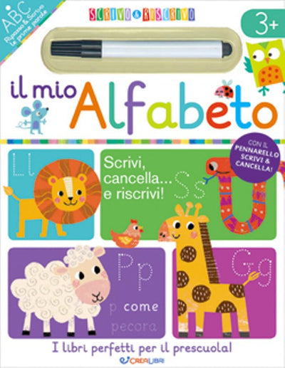 SCRIVO&RISCRIVO2 MIO ALFABETO Libretto Primo Apprendimento Bambini con Pennarello