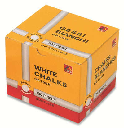 scatola 100 gessi bianchi tondi