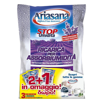 Henkel Ariasana Assorbiumidità Sali Ricarica 3 Buste da 450 gr Lavanda