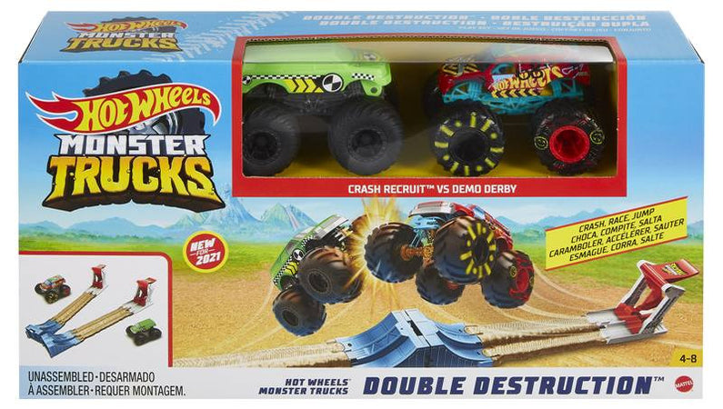 Mattel Hot Wheels Monster Trucks Playset Doppia Distruzione