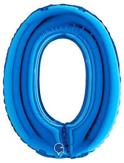 Palloncino Mylar 14'' (35CM) Numero 0 Blue