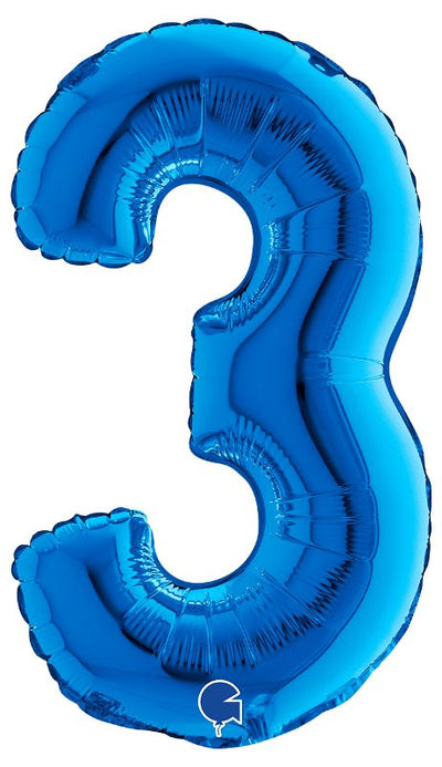 Palloncino Mylar 14'' (35CM) Numero 3 Blue