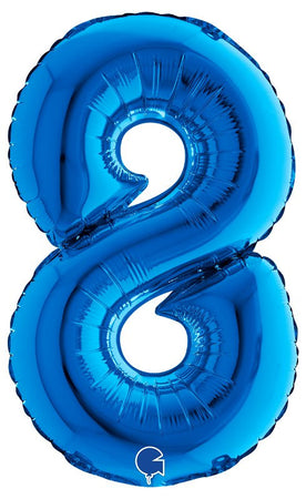 Palloncino Mylar 14'' (35CM) Numero 8 Blue Grabo Srl (Palloncini Mylar)