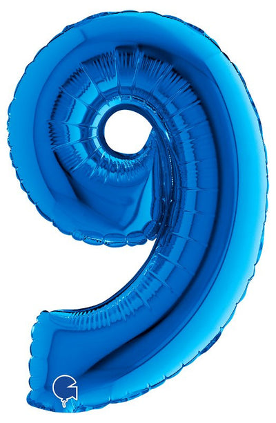 Palloncino Mylar 14'' (35CM) Numero 9 Blue Grabo Srl (Palloncini Mylar)
