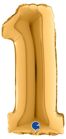Palloncino Mylar 14'' (35CM) Numero 1 Gold (Oro) Grabo Srl (Palloncini Mylar)