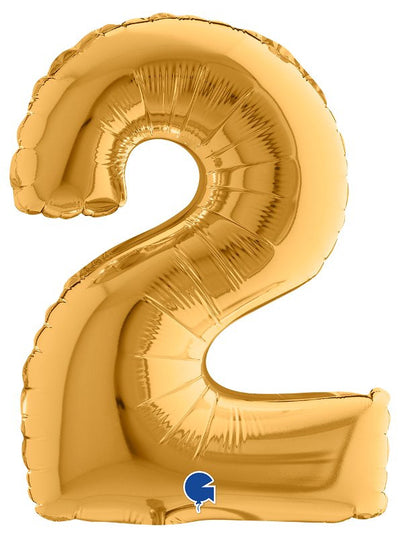 Palloncino Mylar 14'' (35CM) Numero 2 Gold (Oro) Grabo Srl (Palloncini Mylar)
