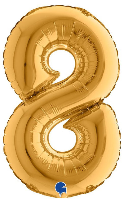 Palloncino Mylar 14'' (35CM) Numero 8 Gold (Oro) Grabo Srl (Palloncini Mylar)