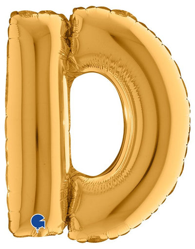 Palloncino Mylar 14'' (35CM) Lettera D Gold (Oro)