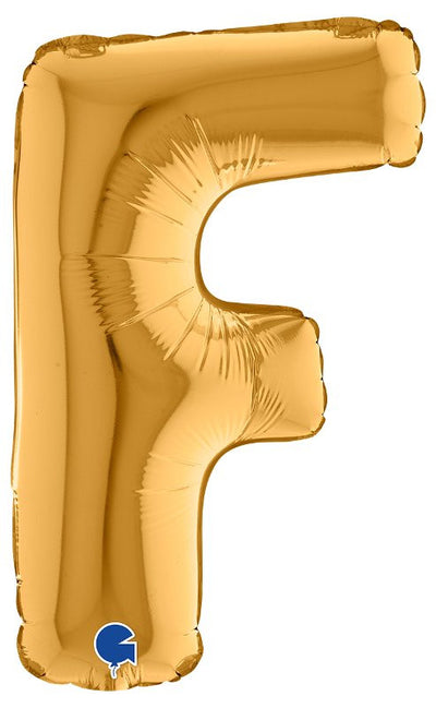 Palloncino Mylar 14'' (35CM) Lettera F Gold (Oro)
