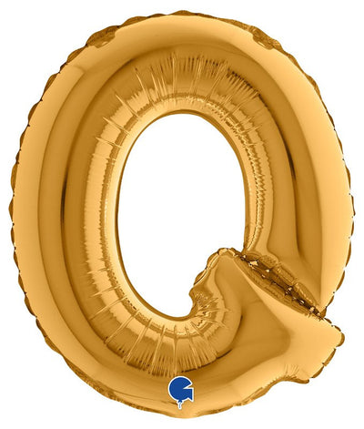 Palloncino Mylar 14'' (35CM) Lettera Q Gold (Oro)