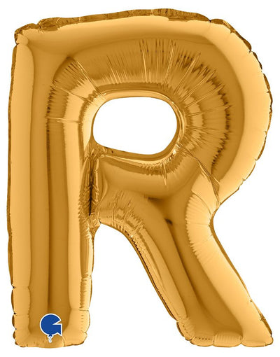 Palloncino Mylar 14'' (35CM) Lettera R Gold (Oro)