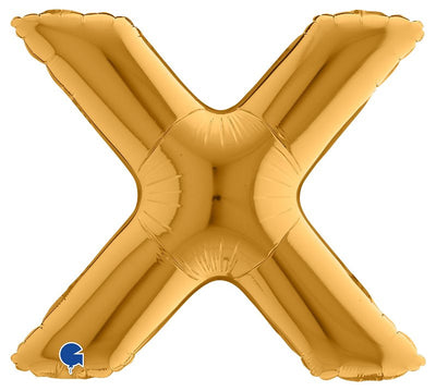 Palloncino Mylar 14'' (35CM) Lettera X Gold (Oro) Grabo Srl (Palloncini Mylar)