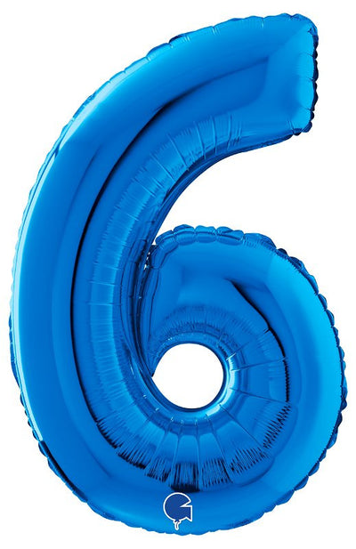 Palloncino Mylar 26'' (65CM) Numero 6 Blue Grabo Srl (Palloncini Mylar)