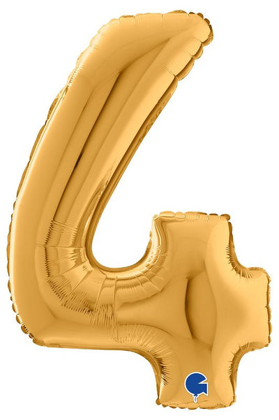 Palloncino Mylar 26'' (65CM) Numero 4 Gold (Oro) Grabo Srl (Palloncini Mylar)