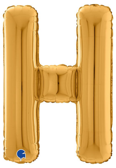 Palloncino Mylar 26'' (65CM) Lettera H Gold (Oro)