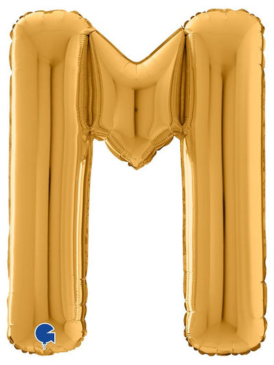 Palloncino Mylar 26'' (65CM) Lettera M Gold (Oro)