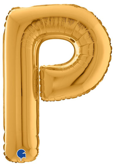 Palloncino Mylar 26'' (65CM) Lettera P Gold (Oro)