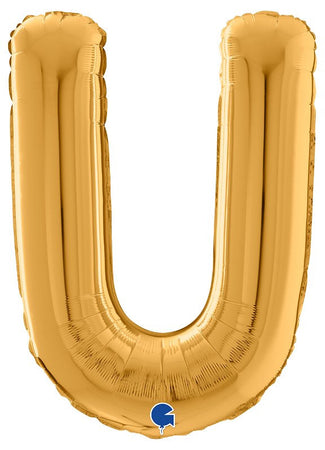 Palloncino Mylar 26'' (65CM) Lettera U Gold (Oro) Grabo Srl (Palloncini Mylar)