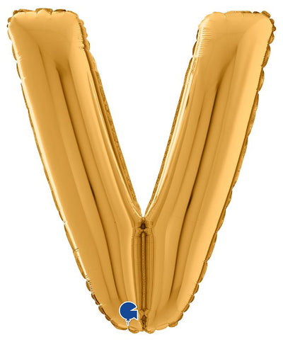 Palloncino Mylar 26'' (65CM) Lettera V Gold (Oro)