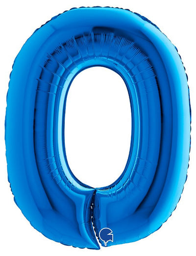 Palloncino Mylar 40'' (100CM) Numero 0 Blue
