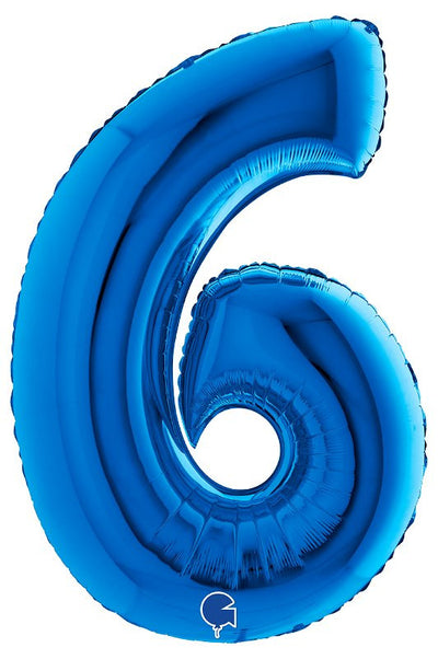 Palloncino Mylar 40'' (100CM) Numero 6 Blue