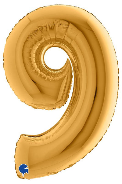 Palloncino Mylar 40'' (100CM) Numero 9 Gold (Oro) Grabo Srl (Palloncini Mylar)