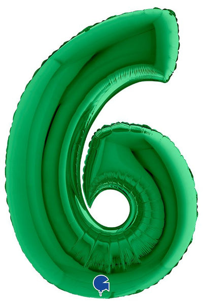 Palloncino Mylar 40'' (100CM) Numero 6 Green Grabo Srl (Palloncini Mylar)