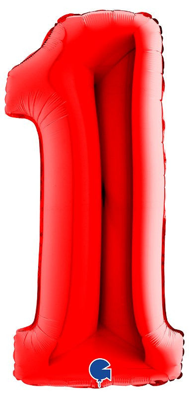 Palloncino Mylar 40'' (100CM) Numero 1 Red