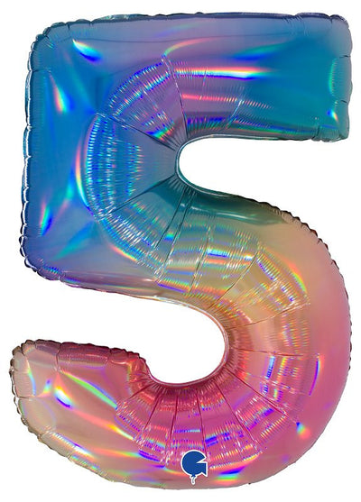 Palloncino Mylar 40'' (100CM) Numero 5 Colourful Rainbow Grabo Srl (Palloncini Mylar)