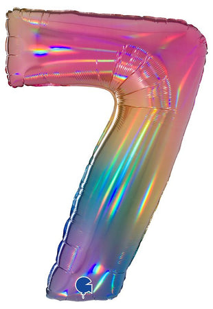 Palloncino Mylar 40'' (100CM) Numero 7 Colourful Rainbow Grabo Srl (Palloncini Mylar)