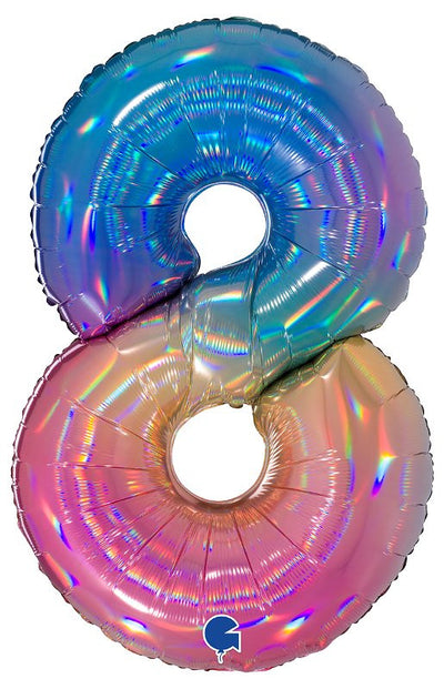Palloncino Mylar 40'' (100CM) Numero 8 Colourful Rainbow Grabo Srl (Palloncini Mylar)