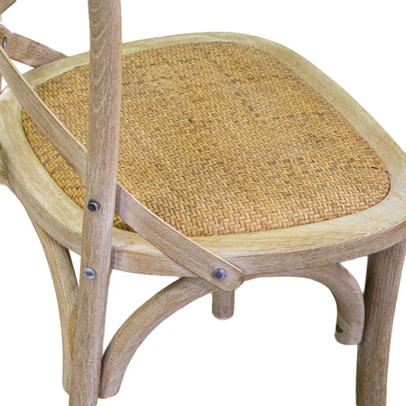 Sedia legno cross naturale seduta intreccio cm51x55h46,5/89 Vacchetti