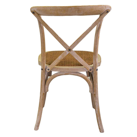 Sedia legno cross naturale seduta intreccio impilabile cm51x55h46,5/89 Vacchetti