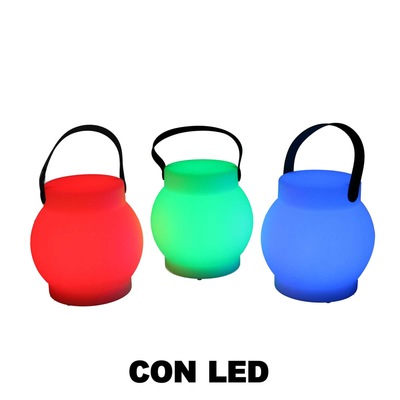 Lampada led plastica ricaricabile multicolor tondo cmø15h15 Vacchetti
