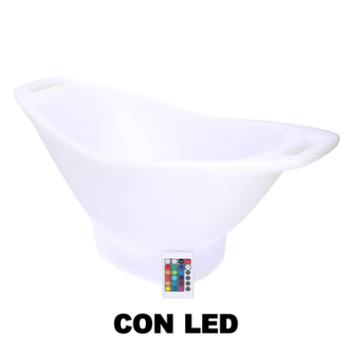 Lampada led plastica ricaricabile con portabottiglie multicolor ovale cm64x30h28 Vacchetti