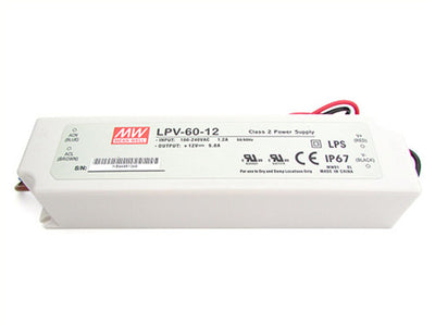 Alimentatore Trasformatore CV MeanWell Impermeabile IP67 12V 60W 5A LPV-60-12 Input 220V e 110V
