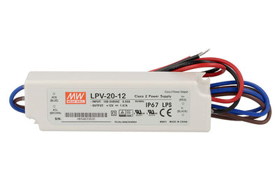 Alimentatore Trasformatore CV MeanWell LPV-20-12 Impermeabile IP67 12V 20W 1,67A Input 220V e 110V