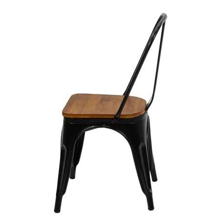 Sedia ferro new bristol nero seduta legno cm43x43h45/84 Vacchetti