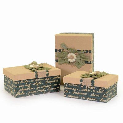 Scatole regalo in cartone e stoffa - 3 pezzi Vacchetti