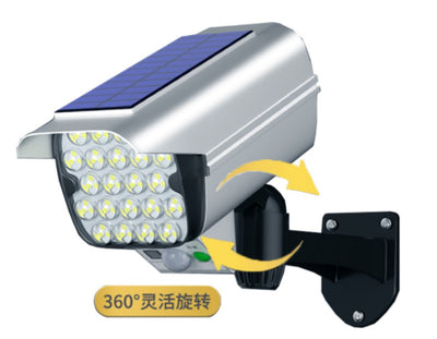 Lampada Led Con Pannello Solare e Sensore Movimento 12W 500lm 6500K Con Forma di Finta Telecamera Bullet A2Zworld