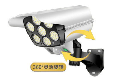 Lampada Led Con Pannello Solare e Sensore Movimento 15W 500lm 6500K Con Forma di Finta Telecamera Bullet