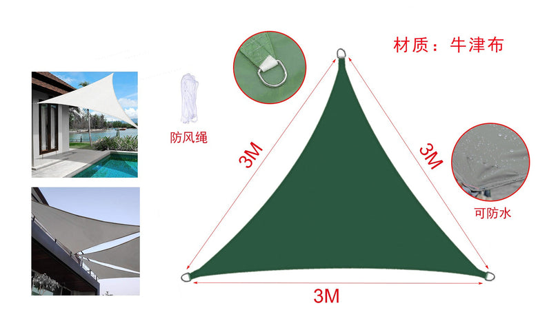 Tenda a Vela Triangolare Colore Verde 3X3X3m Parasole Per Giardino Terrazza A2Zworld