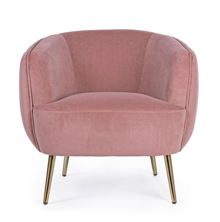Poltrona "Linsay" in velluto Rosa arredamento per salotto moderno h 74 cm Casa e cucina/Arredamento/Soggiorno/Poltrone e sedie/Poltrone Decor Space - Altamura, Commerciovirtuoso.it