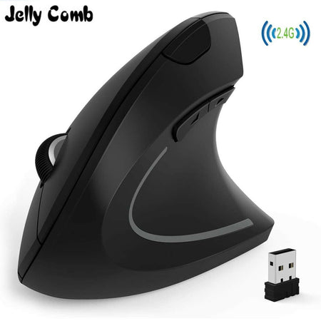 Mouse Verticale Wireless Jelly Comb Nero 2,4 Ghz per Pc Desktop Mac Senza  Filo 