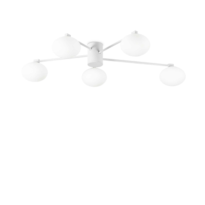 Lampada Da Soffitto Hermes Pl5 D90 Bianco Ideal-Lux Ideal Lux