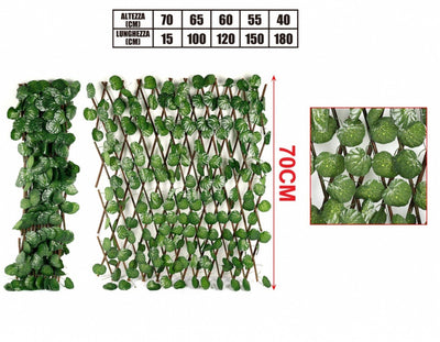 Recinzione Estensibile con Foglie Artificiali Di Begonia 70X15cm