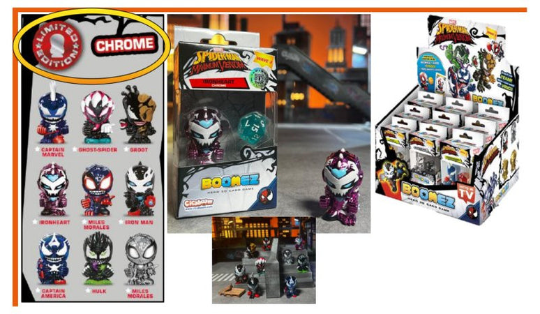 Sbabam Boomez Hero 3D Card Spiderman Maximum Venom Blister Chrome Limited Edition Assortito